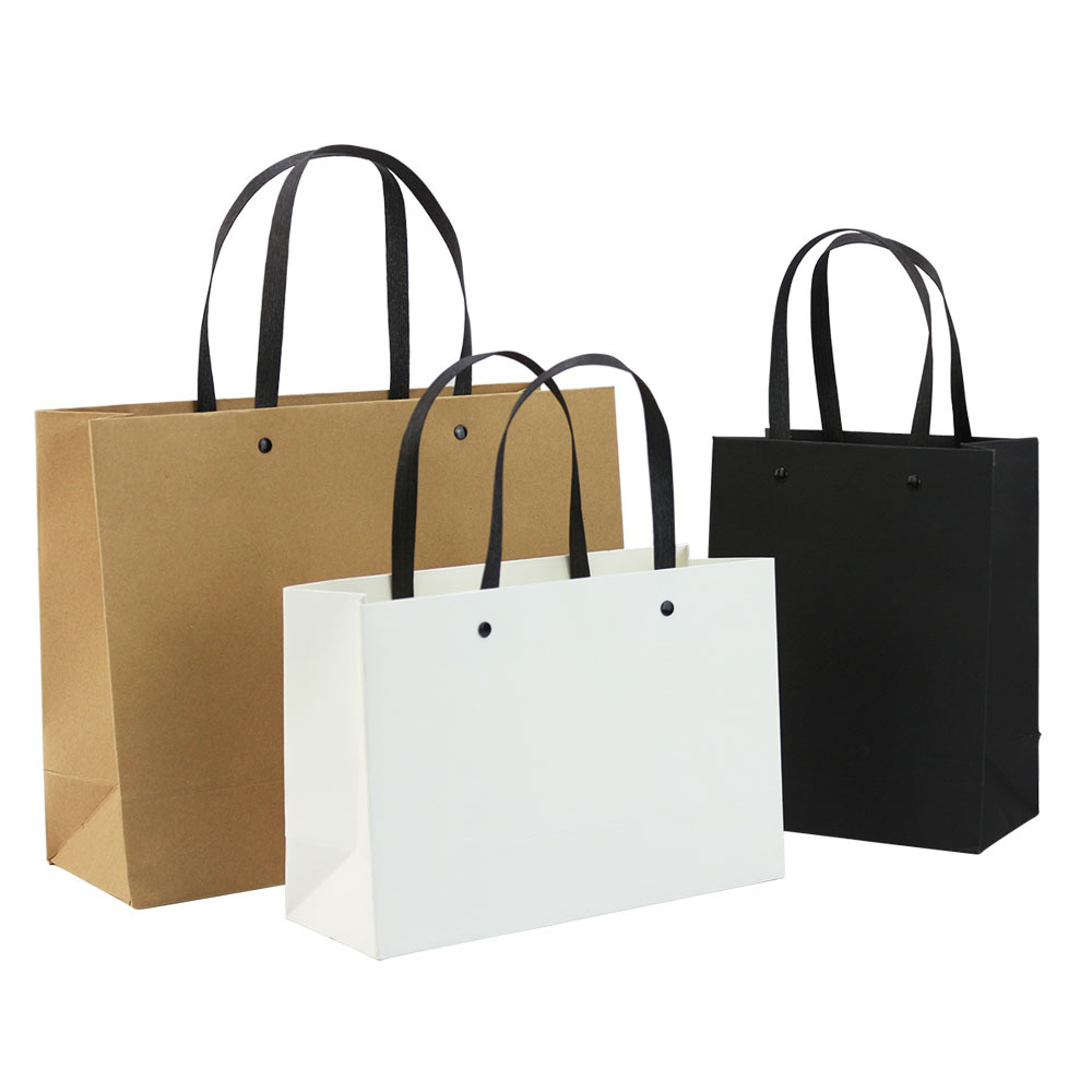 Gift Bag Cloth Bag Shopping Bag Kraft Paper Bag Black Paperboard Bag Enterprise Advertising Handbag Printing Logo