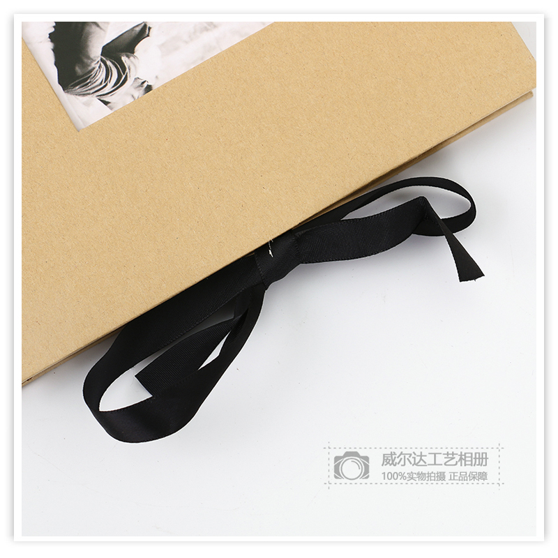 Cross-Border Source Manufacturer Black Paperboard Window DIY Album Handmade Bow Ribbon Photo Album Commemorative Album Wholesale Cross-Border Source Manufacturer Black Paperboard Window DIY Album Handmade Bow Ribbon Photo Album Commemorative Album Wholesale