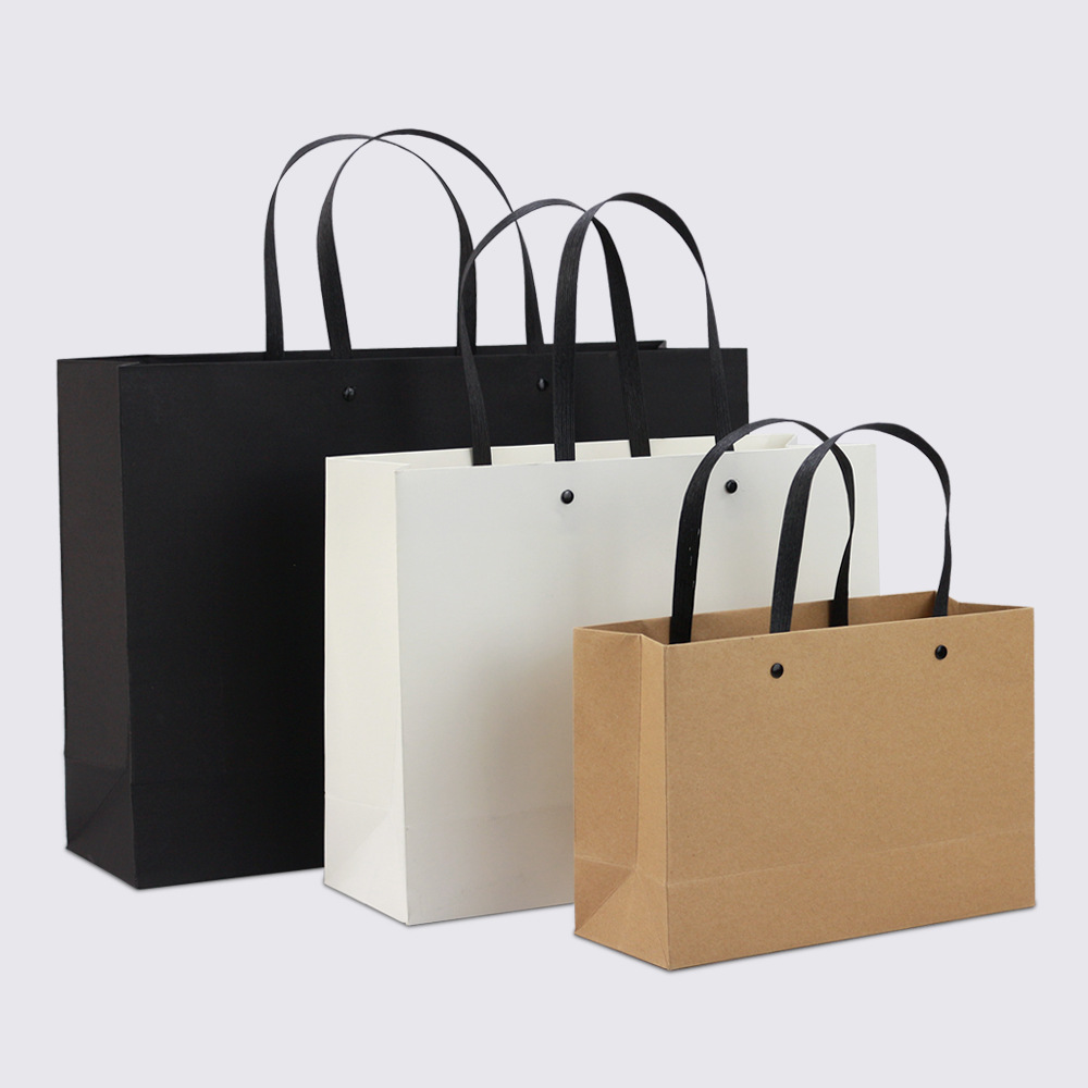 Gift Bag Cloth Bag Shopping Bag Kraft Paper Bag Black Paperboard Bag Enterprise Advertising Handbag Printing Logo