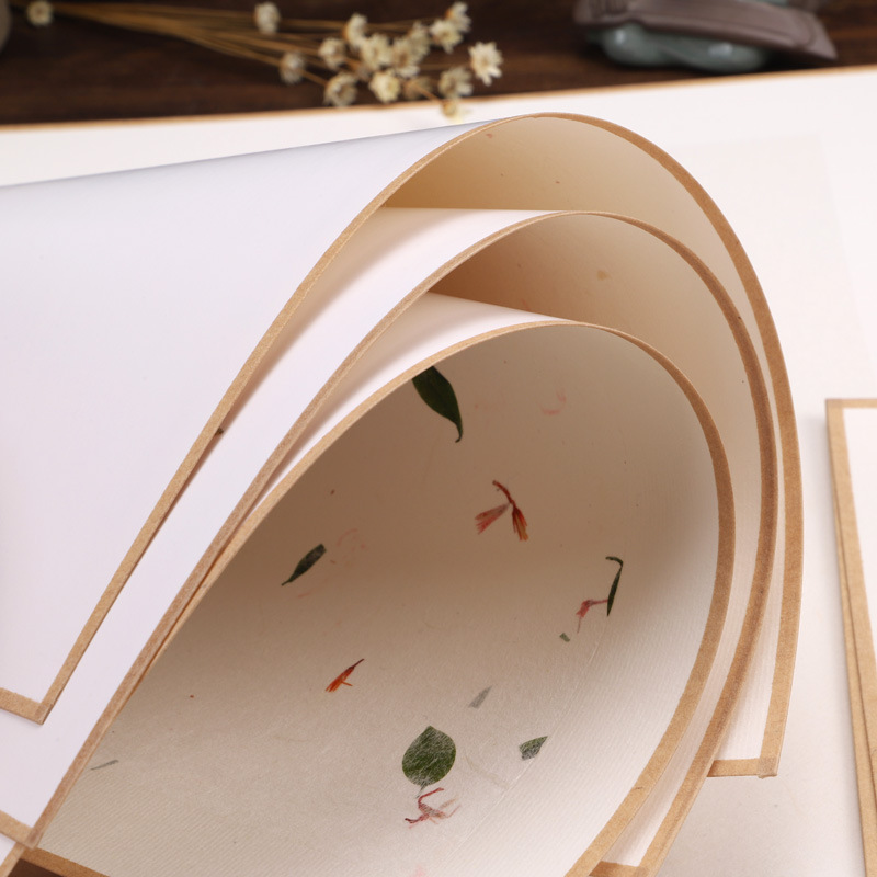 Xuan Paper Cardboard Edge Soft Paperboard Thickened Traditional Chinese Painting Lens Paper Flower Yunlong Bark Paper Ancient Style Picture