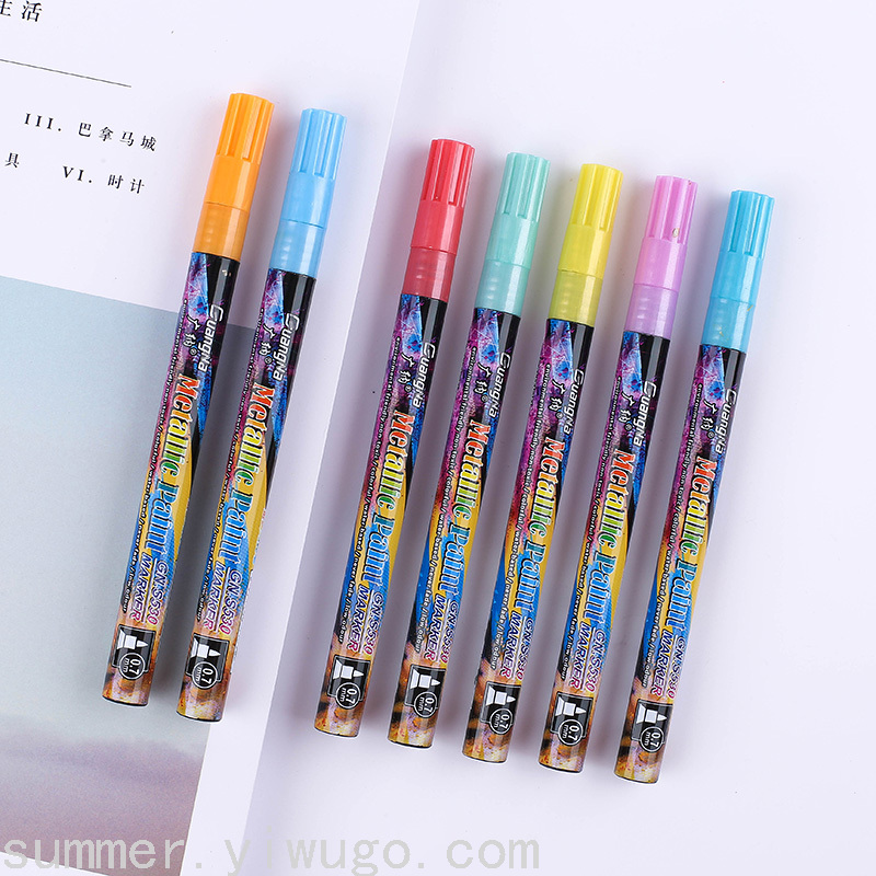 Guangna S530 Metal Marker Pen DIY Album Black Paperboard Graffiti Invitation Metal High Gloss Water-Based Painting Pen