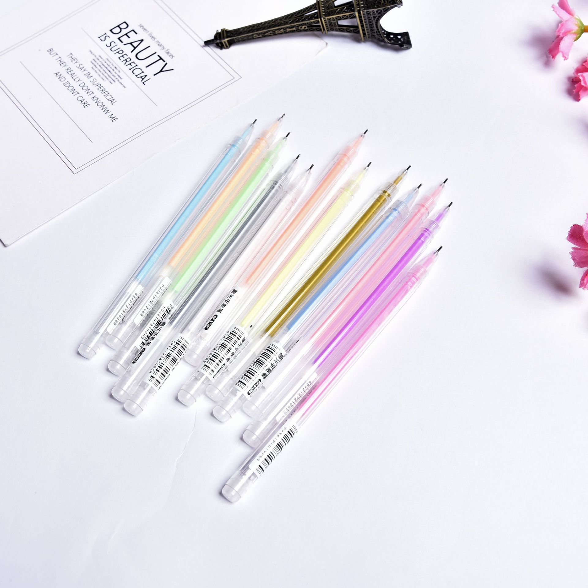 Creative Journal Gel Pen White Gold Silver DIY Black Paperboard Student Drawing with High Gloss Pastel Gel Pen