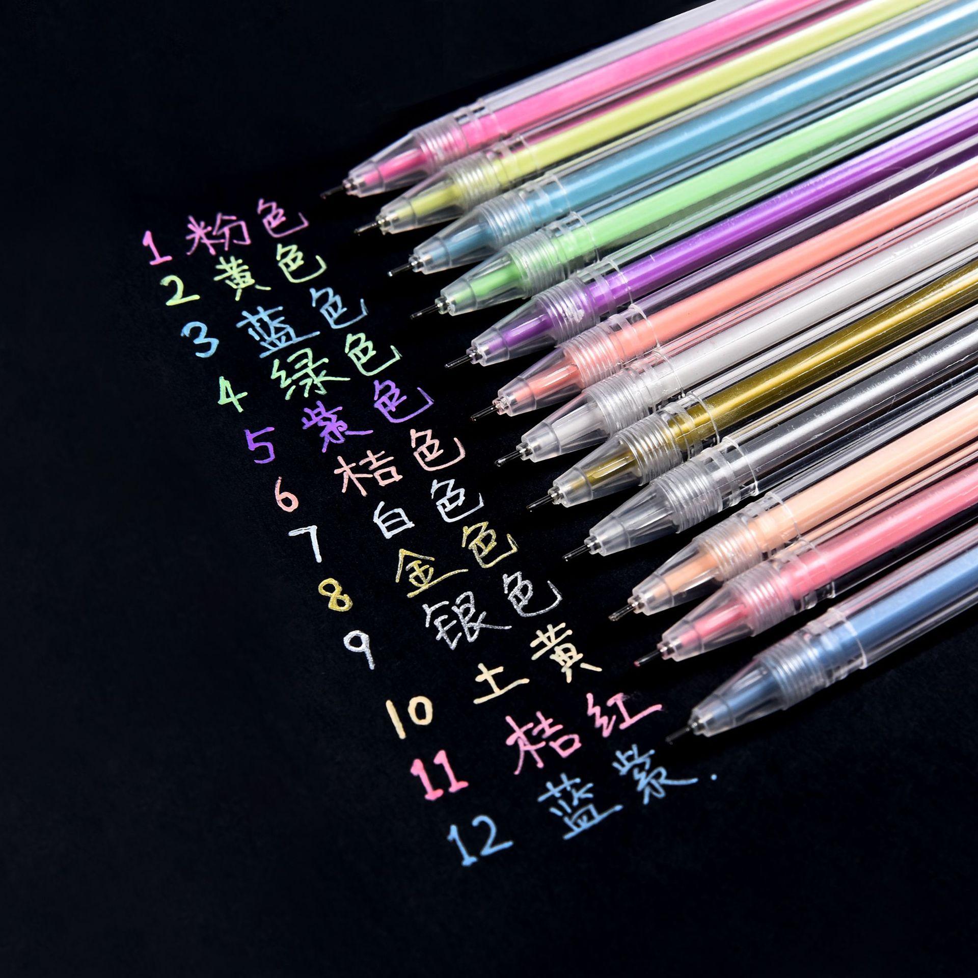 Creative Journal Gel Pen White Gold Silver DIY Black Paperboard Student Drawing with High Gloss Pastel Gel Pen