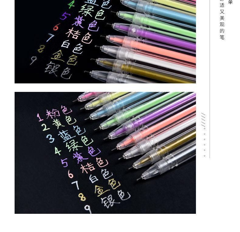 Creative Journal Gel Pen White Gold Silver DIY Black Paperboard Student Drawing with High Gloss Pastel Gel Pen Creative Journal Gel Pen White Gold Silver DIY Black Paperboard Student Drawing with High Gloss Pastel Gel Pen