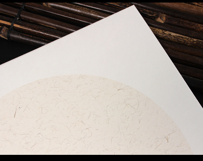 Thickened Xuan Paper Soft Paperboard Processed Rice Paper Chinese Rice Paper Fan Xuan Paper Traditional Chinese Painting Cardboard Hemp Paper Lens Paper Blank round Paper 10 Sheets