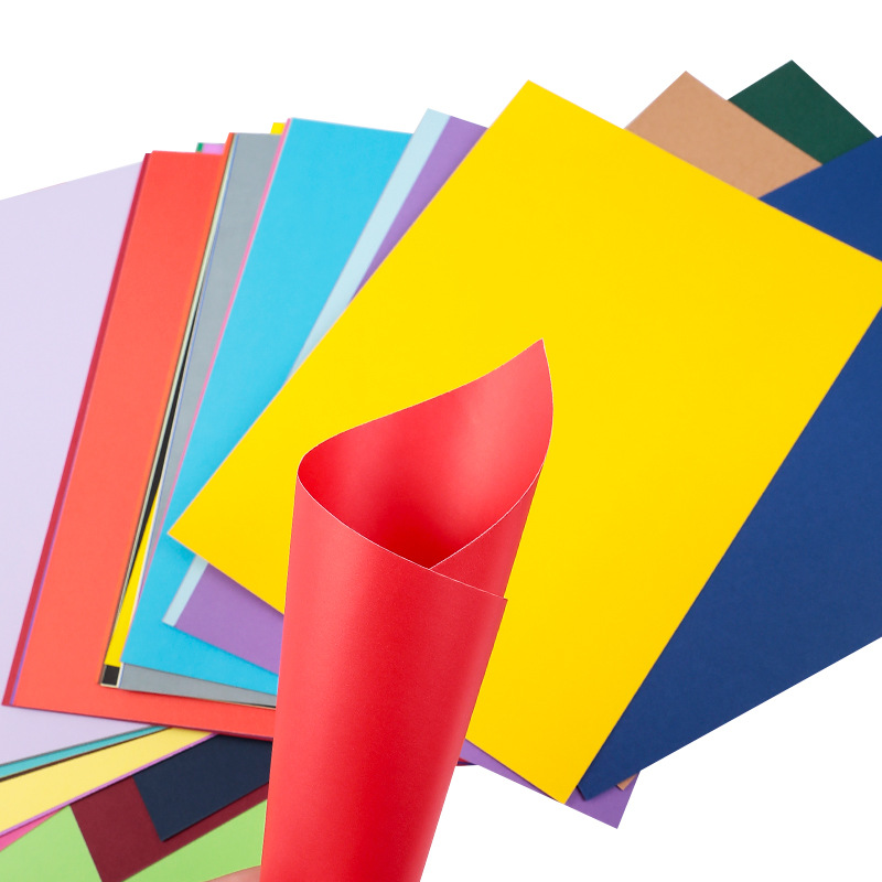 Products in Stock Free Shipping Wholesale A4 Color Paperboard Pure Wood Pulp Mixed 20 Colors 230G Children&#039;s Handmade Colored Paper Painting Cardboard