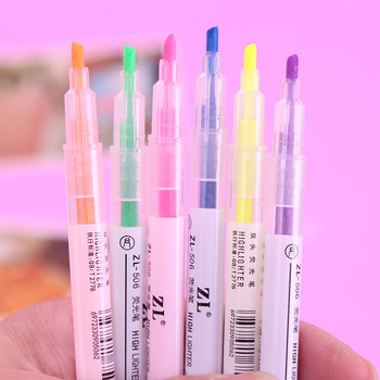 Highlight Color Hand Account Fluorescent Pen 12 PCs Black Paperboard Color DIY Graffiti Gel Pen Exclusive for Cross-Border Manufacturer