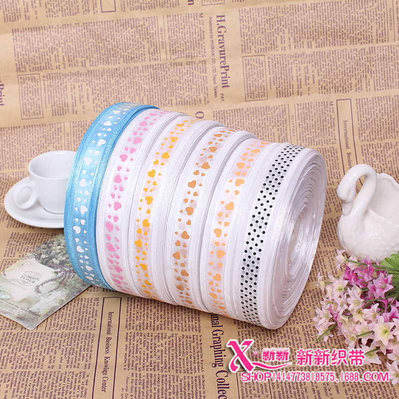 Spot Supply Color Wide Edge Transparent Yarn Strip Printed Ribbon Packing Ribbon Factory Direct Sales Spot Supply Color Wide Edge Transparent Yarn Strip Printed Ribbon Packing Ribbon Factory Direct Sales