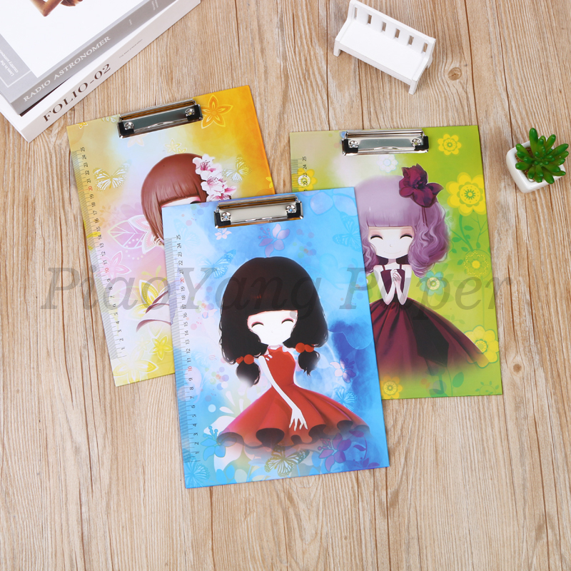 A4 paperboard folders students use stationery cartoon horizontal version Korean version of speech clip file notepad clip