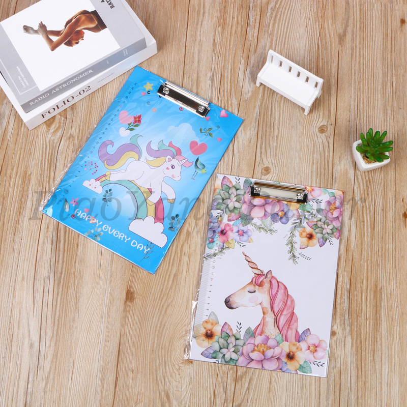 A4 paperboard folders students use stationery cartoon horizontal version Korean version of speech clip file notepad clip