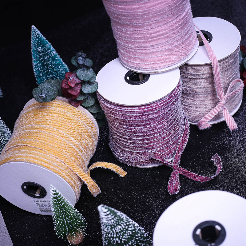 7mm Fringe Plush Band DIY Bow Hair Accessories Bouquet Gift Box Packing Ribbon Clothing Accessories Cotton Ribbon