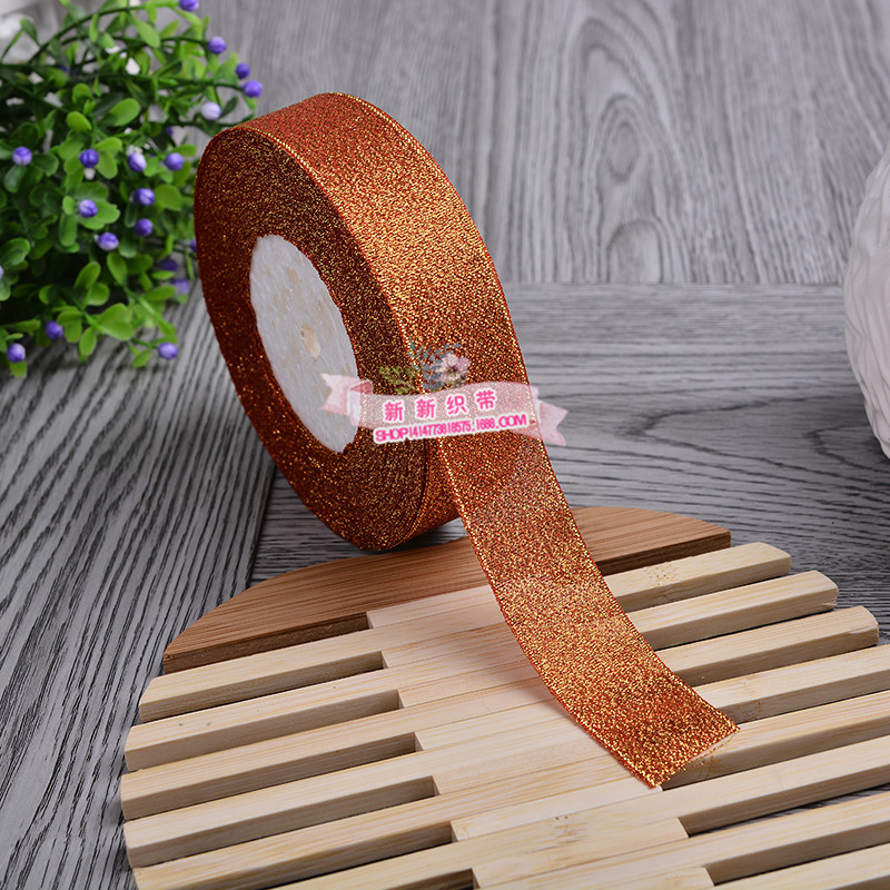 Factory Wholesale 2.5cm Gold Leaf Ribbon Packaging Tape Gift Ribbon Baking Gift Box Packaging Packing Ribbon Customization Factory Wholesale 2.5cm Gold Leaf Ribbon Packaging Tape Gift Ribbon Baking Gift Box Packaging Packing Ribbon Customization