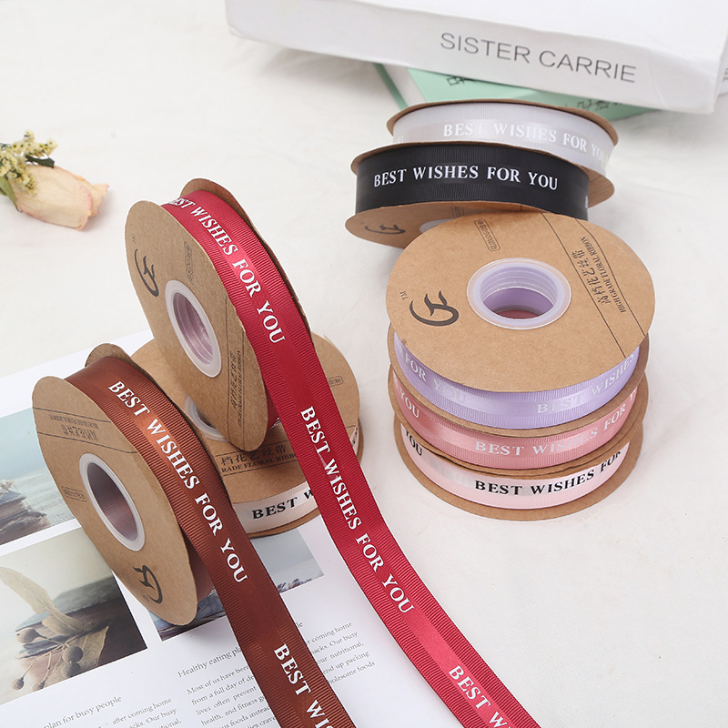 Korean Style HANAJIRUSHI Romantic English Ribbon Flower Shop Bouquet Cake Packing Ribbon Wedding Festival Webbing Ribbon Wholesale Korean Style HANAJIRUSHI Romantic English Ribbon Flower Shop Bouquet Cake Packing Ribbon Wedding Festival Webbing Ribbon Wholesale