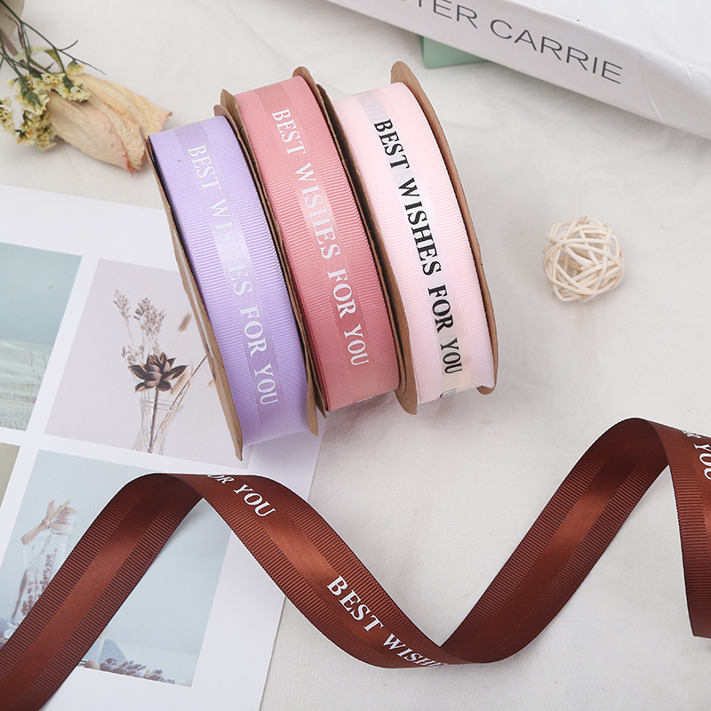 Korean Style HANAJIRUSHI Romantic English Ribbon Flower Shop Bouquet Cake Packing Ribbon Wedding Festival Webbing Ribbon Wholesale Korean Style HANAJIRUSHI Romantic English Ribbon Flower Shop Bouquet Cake Packing Ribbon Wedding Festival Webbing Ribbon Wholesale