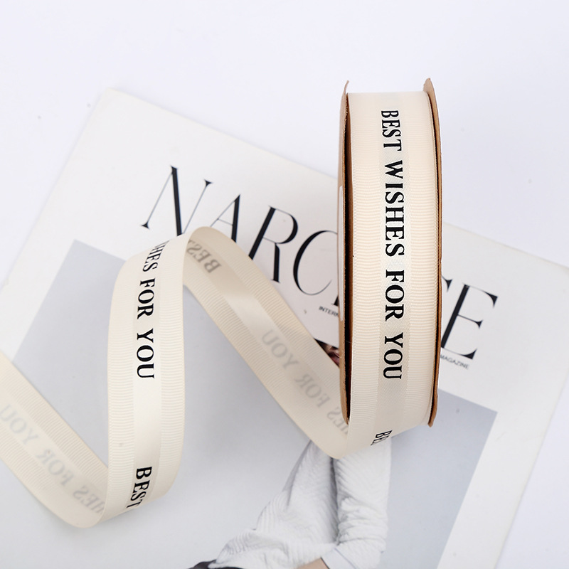 Korean Style HANAJIRUSHI Romantic English Ribbon Flower Shop Bouquet Cake Packing Ribbon Wedding Festival Webbing Ribbon Wholesale Korean Style HANAJIRUSHI Romantic English Ribbon Flower Shop Bouquet Cake Packing Ribbon Wedding Festival Webbing Ribbon Wholesale
