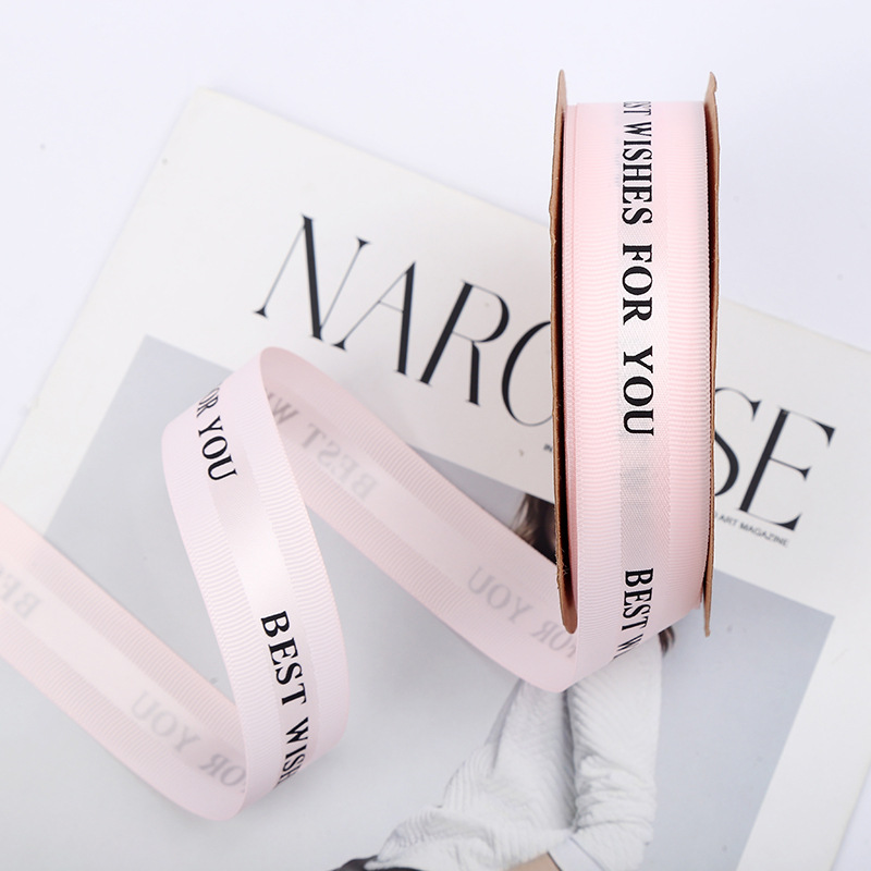 Korean Style HANAJIRUSHI Romantic English Ribbon Flower Shop Bouquet Cake Packing Ribbon Wedding Festival Webbing Ribbon Wholesale Korean Style HANAJIRUSHI Romantic English Ribbon Flower Shop Bouquet Cake Packing Ribbon Wedding Festival Webbing Ribbon Wholesale