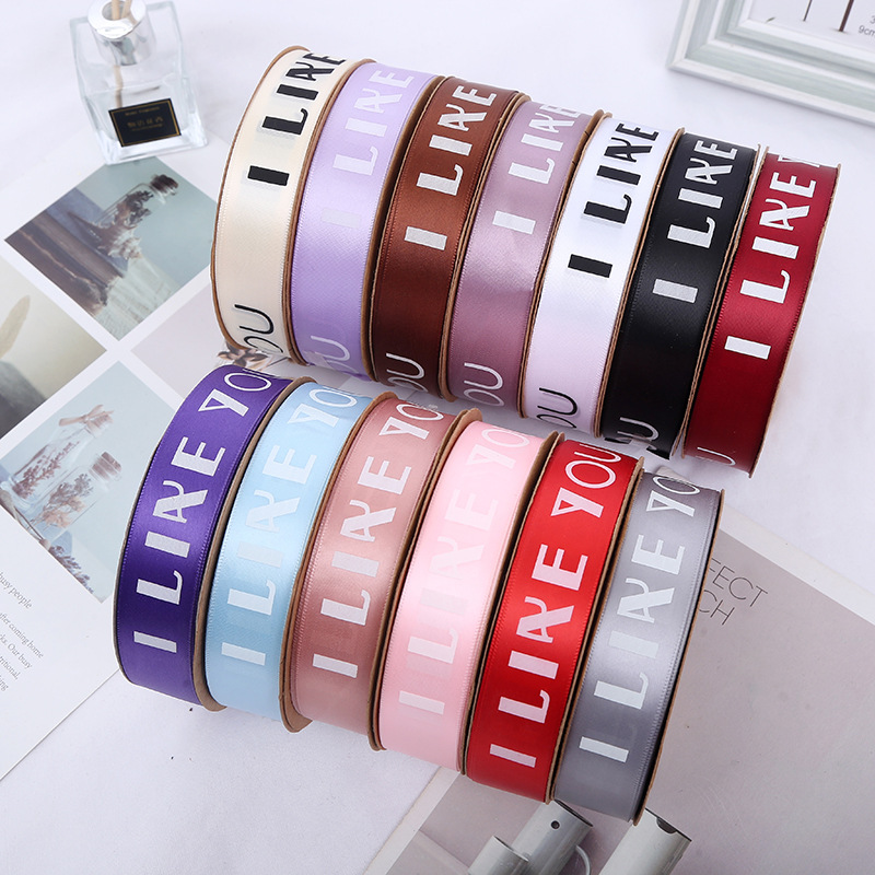 Wholesale English like You Letter Ribbon Flower Packaging Material Bouquet Gift Packing Ribbon Floriculture Polyester Belt Wholesale English like You Letter Ribbon Flower Packaging Material Bouquet Gift Packing Ribbon Floriculture Polyester Belt