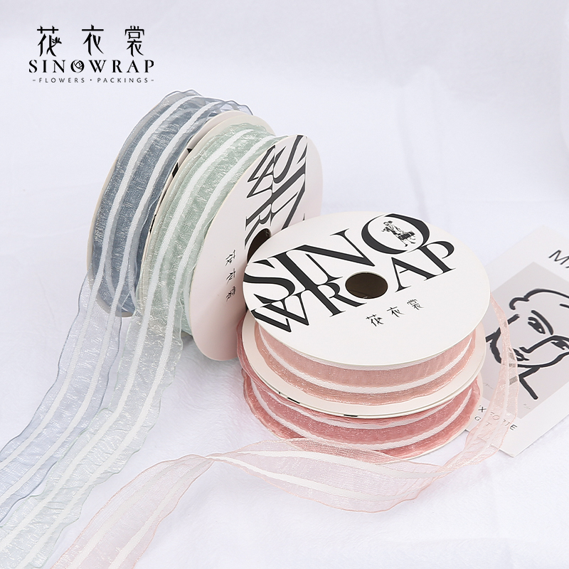 Flower Dress New Chiffon Yarn Strip Flowers Packing Ribbon Bouquet Gift Baking Cake Packaging Ribbon