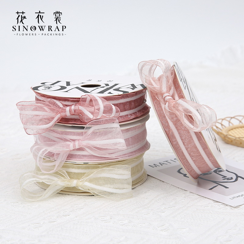 Flower Dress New Chiffon Yarn Strip Flowers Packing Ribbon Bouquet Gift Baking Cake Packaging Ribbon