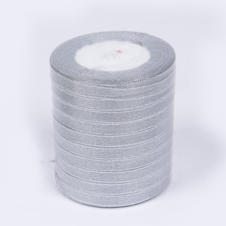 Gold and Silver Powder Glitter Tape Colored Bands Gift Box Packing Ribbon Festival Decorative Colored Ribbon Cake Box Satin Ribbon in Stock Wholesale