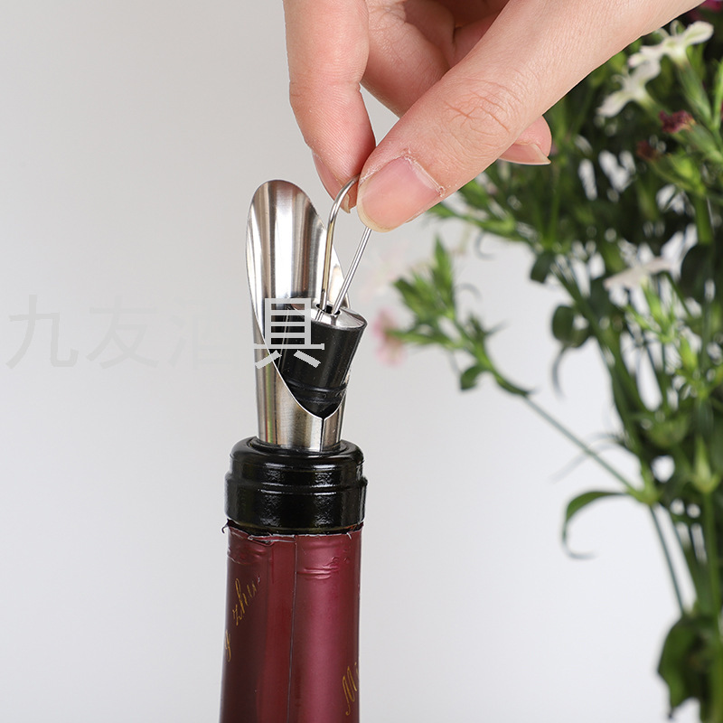 Wine Set Gift Hippocampus Knife Bottle Opener Wine Container Wine Girdling Knife Wine Set 4-Piece White Box Gift Set