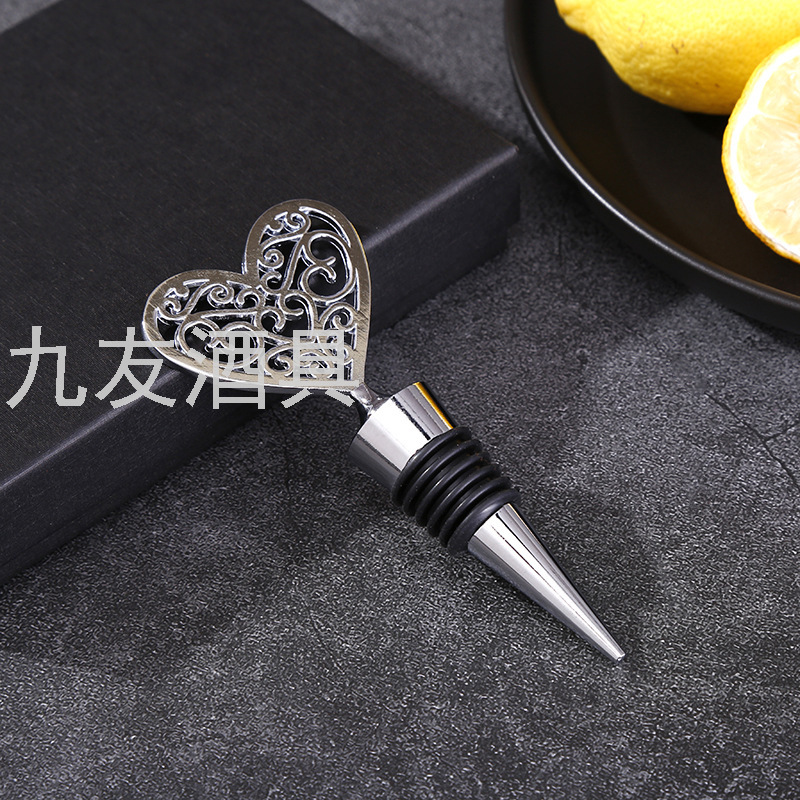 Heart-Shaped Cork Stainless Steel Wine Opener Bottle Opener 2-Piece Set Wine Set Gift Paper Box Heart-Shaped Cork Stainless Steel Wine Opener Bottle Opener 2-Piece Set Wine Set Gift Paper Box