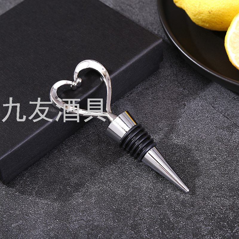 Heart-Shaped Cork Stainless Steel Wine Opener Bottle Opener 2-Piece Set Wine Set Gift Paper Box Heart-Shaped Cork Stainless Steel Wine Opener Bottle Opener 2-Piece Set Wine Set Gift Paper Box