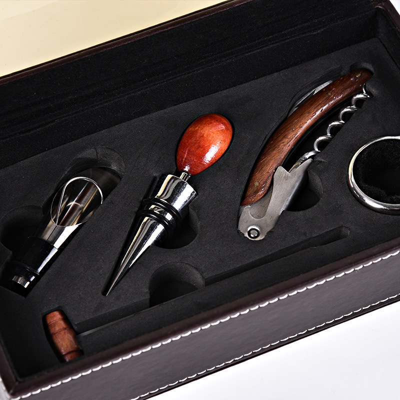 Wooden box new four-piece wine set wine bottle opener set manufacturers spot direct wholesale Wooden box new four-piece wine set wine bottle opener set manufacturers spot direct wholesale