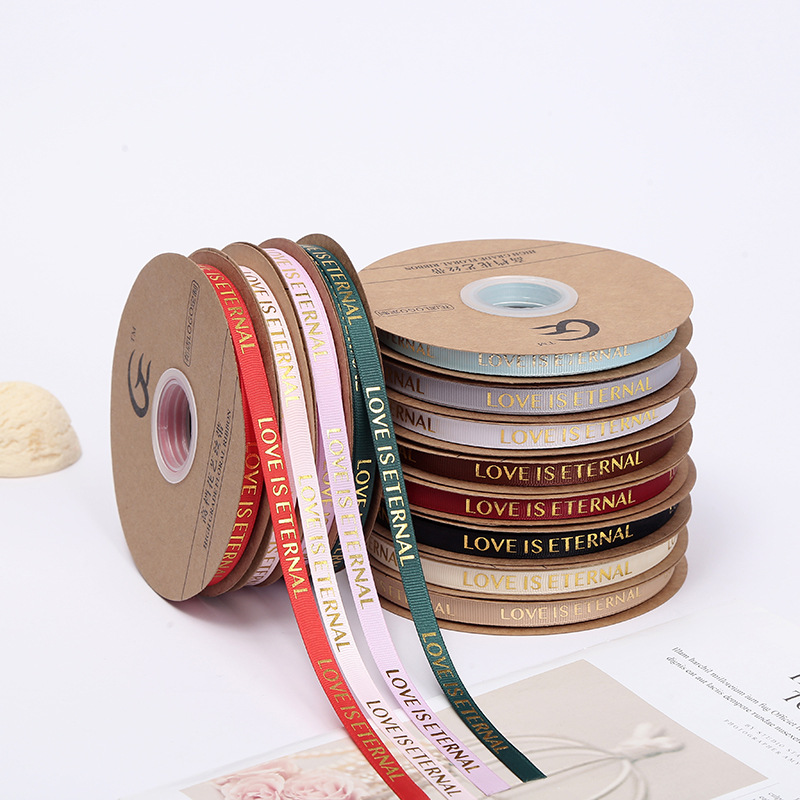 Spot 1cm Thread Bronzing Floral Flower Shop Bouquet Flowers Packing Ribbon Gift Packaging Clothing Headdress Ribbon Spot 1cm Thread Bronzing Floral Flower Shop Bouquet Flowers Packing Ribbon Gift Packaging Clothing Headdress Ribbon