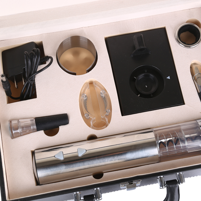 wine bottle opener leather box gift set