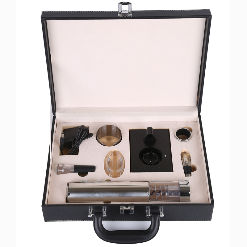 wine bottle opener leather box gift set