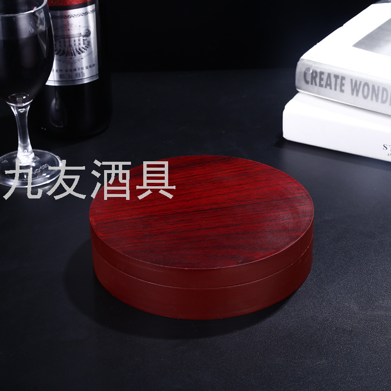 Round Tiandigai Wooden Box Wine Opener Bottle Opener 4-Piece Set Business Gift Customization