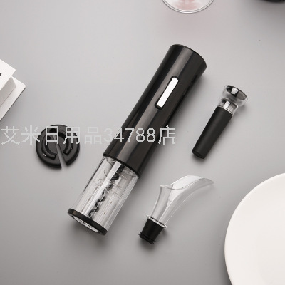 KLT-SGS-KB1-601801D Red Wine ABS Plastic 4-in-1 Automatic Electric Wine Bottle Opener Set Gift Box