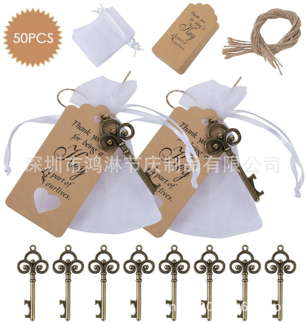 Creative Style Wedding Candy Box European and American Wedding Favors Beer Bottle Opener Wedding Party Decoration Supplies Wedding Candy Bag