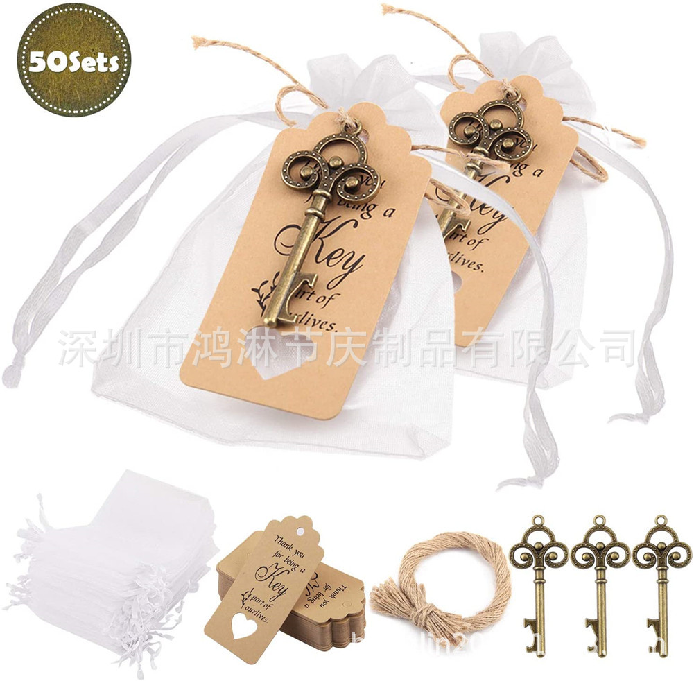 Creative Style Wedding Candy Box European and American Wedding Favors Beer Bottle Opener Wedding Party Decoration Supplies Wedding Candy Bag