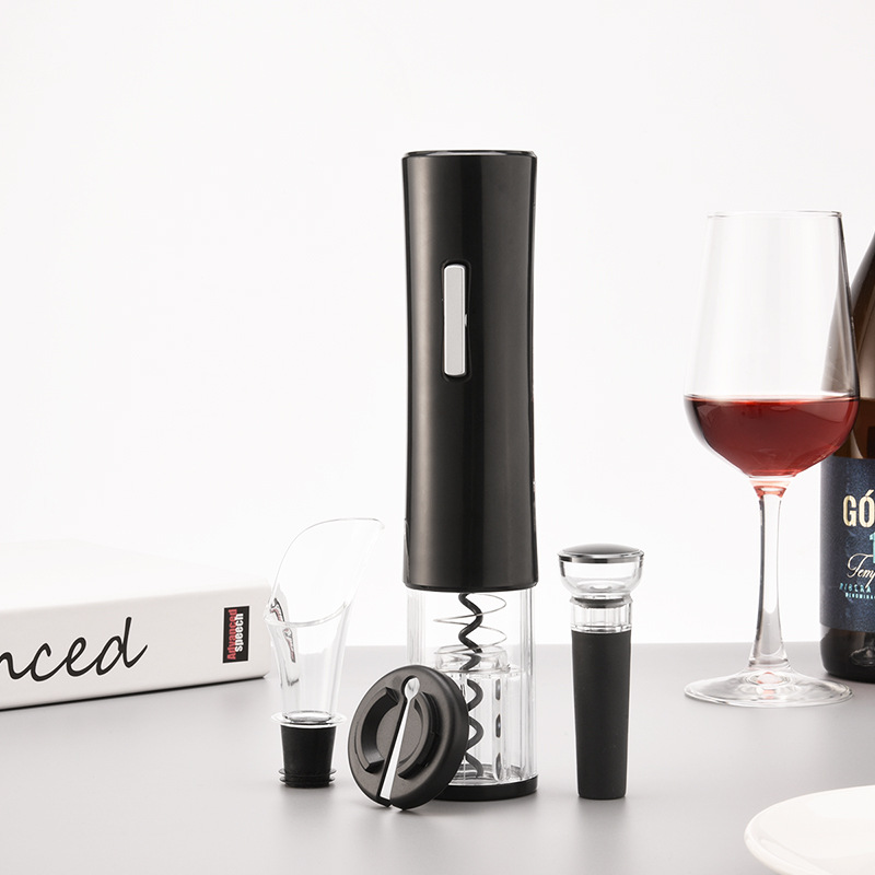 Labor-Saving ABS Plastic 4-in-1 Red Wine Automatic Electric Wine Bottle Opener Set Gift Box