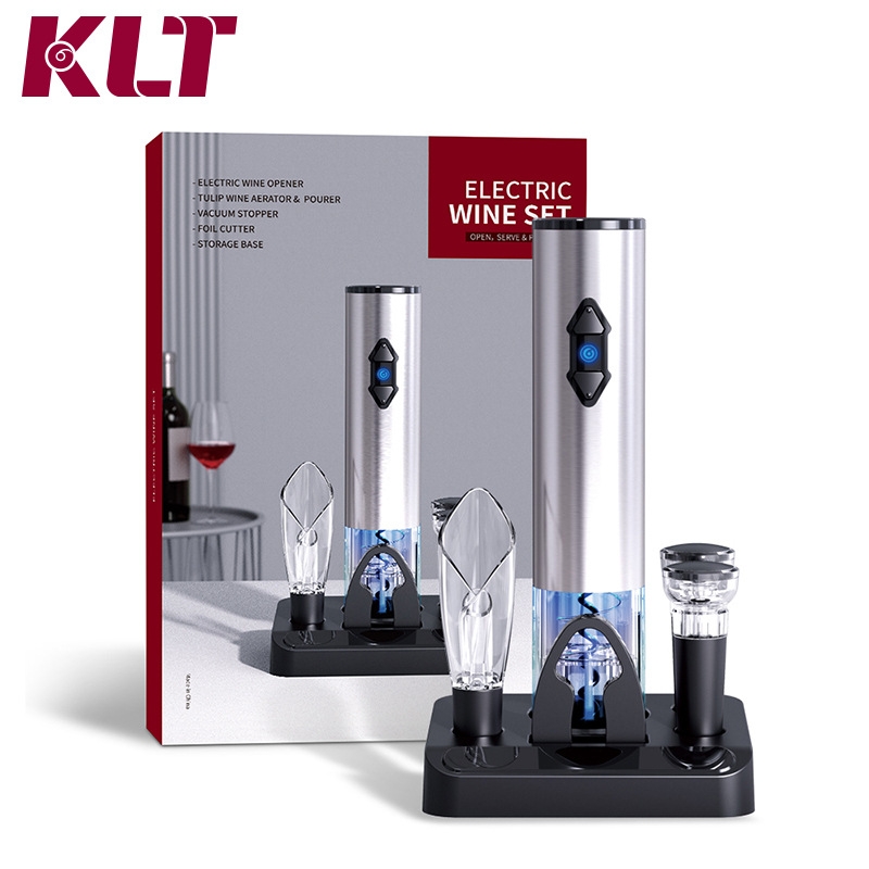 Electric Wine Opener Base Stainless Steel Bottle Opener Electric Wine Opener Set Gift Box