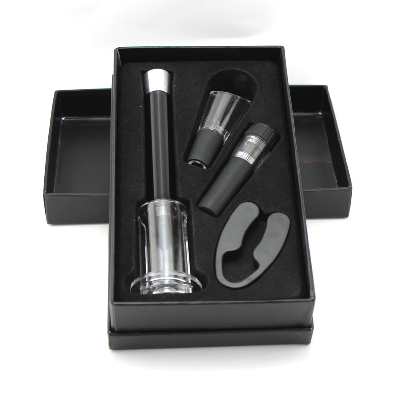 Corkscrew Set Red Wine Pneumatic Bottle Opener Four-Piece Set Cylinder Box Packaging Needle Pneumatic Bottle Opener Corkscrew Set Red Wine Pneumatic Bottle Opener Four-Piece Set Cylinder Box Packaging Needle Pneumatic Bottle Opener