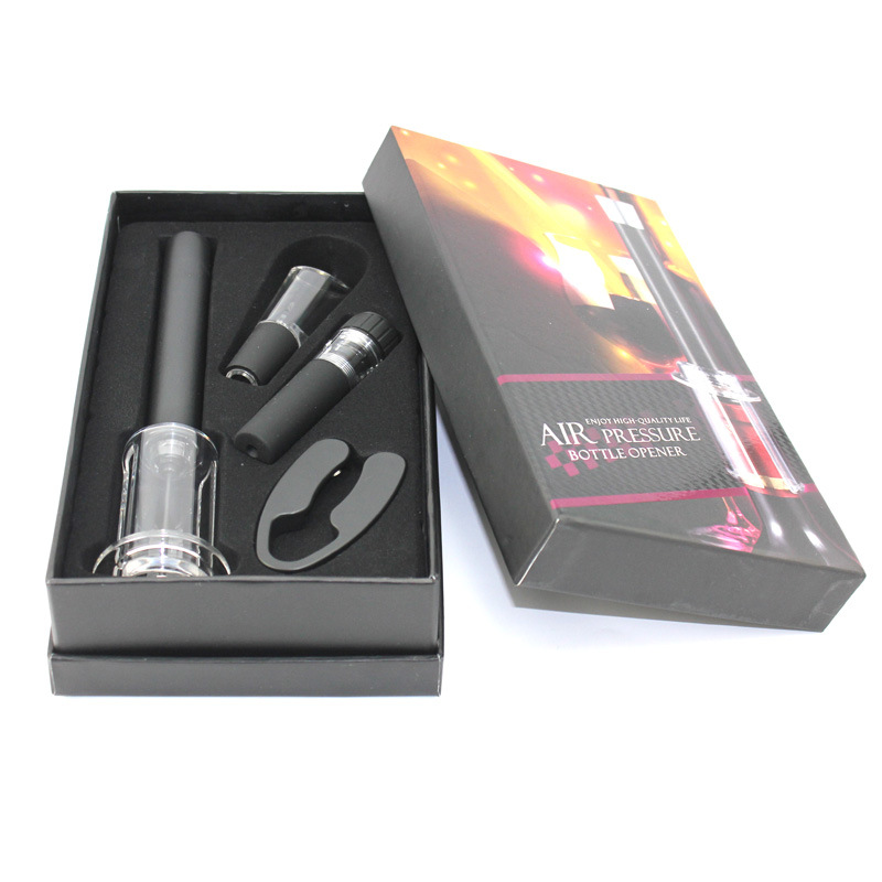 Corkscrew Set Red Wine Pneumatic Bottle Opener Four-Piece Set Cylinder Box Packaging Needle Pneumatic Bottle Opener Corkscrew Set Red Wine Pneumatic Bottle Opener Four-Piece Set Cylinder Box Packaging Needle Pneumatic Bottle Opener