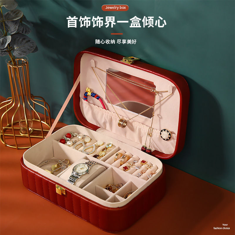 Jewelry Box European Princess Jewelry Box Convenient Large Capacity Earrings Ornament Ear Stud Necklace