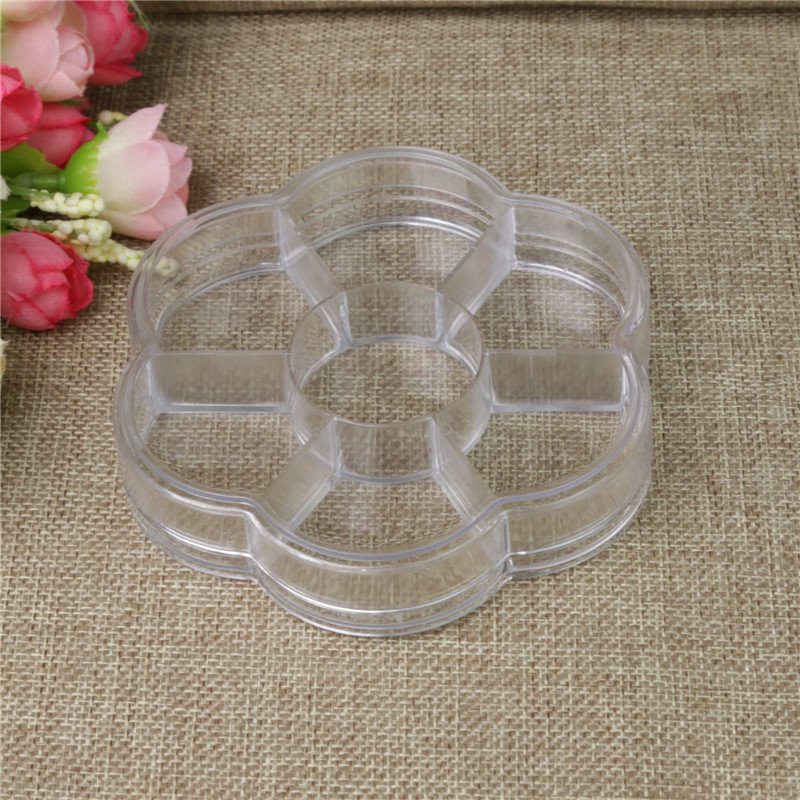 PS plum blossom shape 13 case cartoon transparent storage box jewelry box finishing box storage box