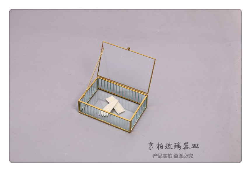 Glass Jewelry Box Dustproof Cosmetic box Necklace earring Stud box Glass Jewelry Box Dustproof Cosmetic box Necklace earring Stud box