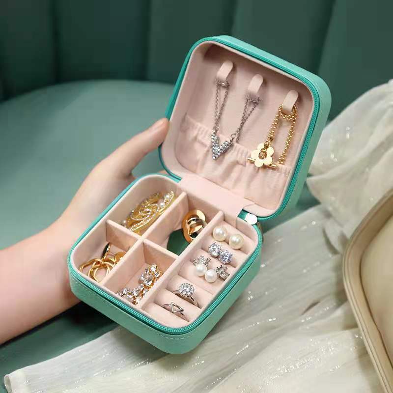 Pu Single Layer Portable Jewelry Storage Small Jewelry Box Minimalist Creative Stud Earrings Earring Ring Jewelry Storage Box