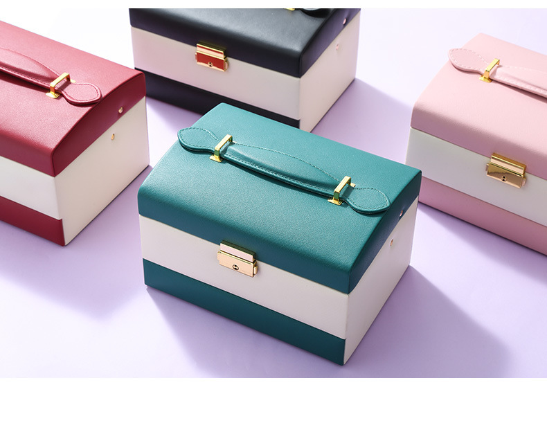 Jewelry Box Large Capacity Storage Box Multi-Layer Stud Earrings with Lock Necklace Storage Box Retro Chinese Style Jewelry Box Jewelry Box Large Capacity Storage Box Multi-Layer Stud Earrings with Lock Necklace Storage Box Retro Chinese Style Jewelry Box