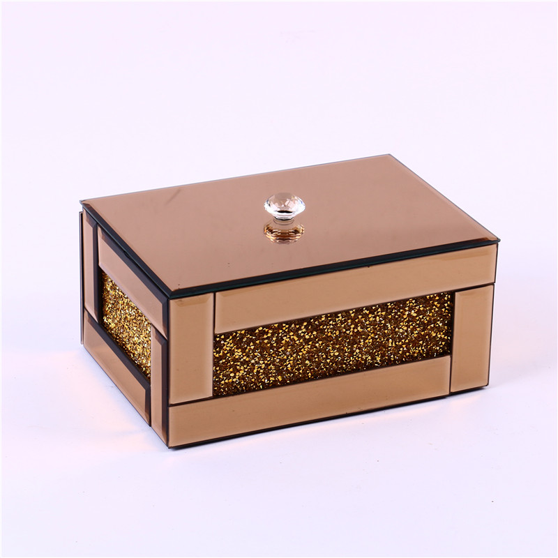 High-End Crystal Glass Storage Box Jewelry Box Cosmetics Gift Box Perfume Box Factory Direct Sales