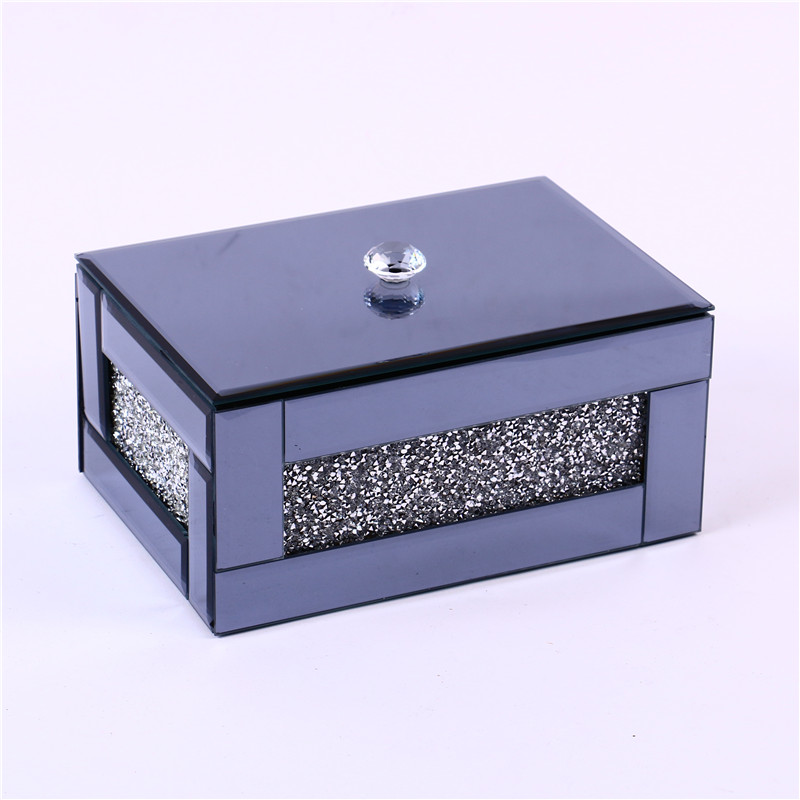 High-End Crystal Glass Storage Box Jewelry Box Cosmetics Gift Box Perfume Box Factory Direct Sales