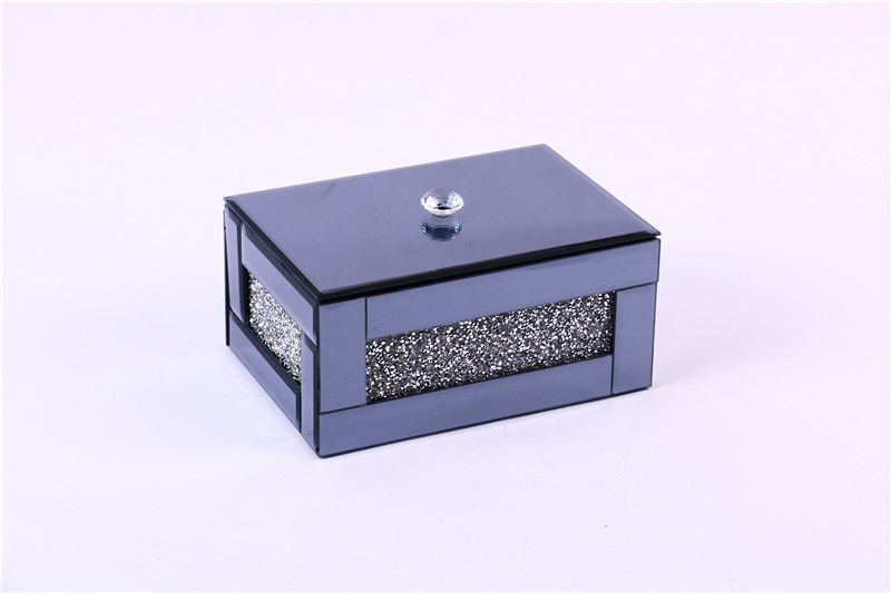 High-End Crystal Glass Storage Box Jewelry Box Cosmetics Gift Box Perfume Box Factory Direct Sales