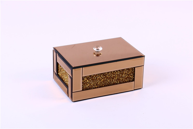 High-End Crystal Glass Storage Box Jewelry Box Cosmetics Gift Box Perfume Box Factory Direct Sales