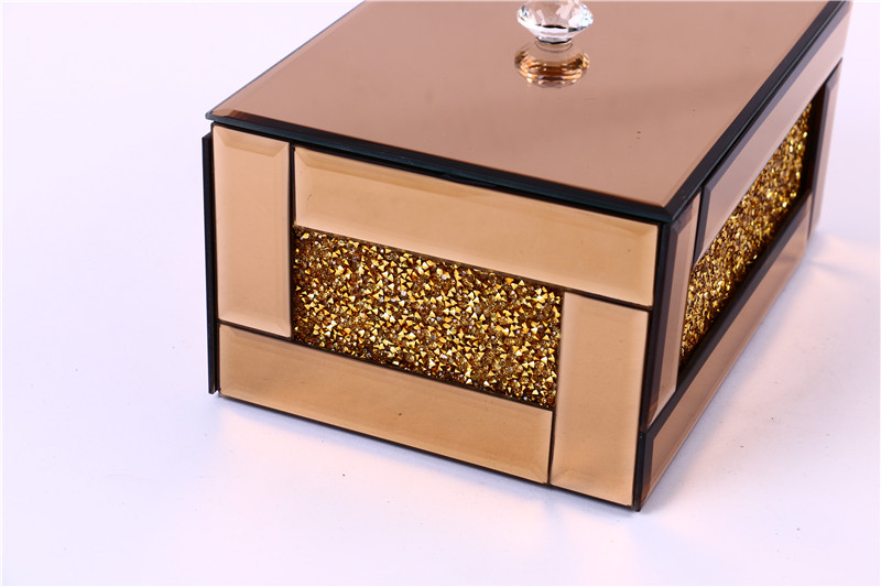 High-End Crystal Glass Storage Box Jewelry Box Cosmetics Gift Box Perfume Box Factory Direct Sales