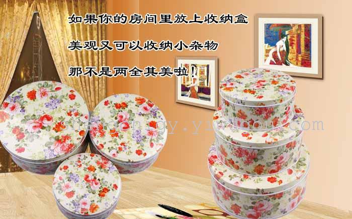 Creative circular receive a case Tin box of biscuits box The teapot cake round cans Tin box of three-piece suit 